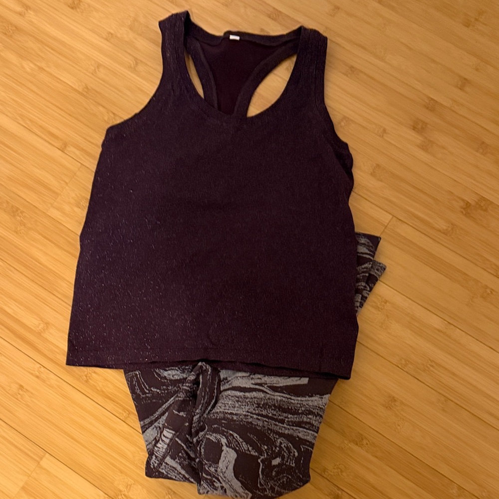 Athleta plum/ purple workout set